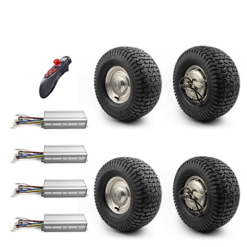 Single axle Motor 4wd 13inch ATV Off-Road Vehicle Handcart Brushless Gear Hub 500W Motor Fat Wheel with Controller Kit (ESC Small kit, 48V)