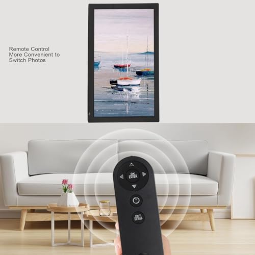 Cyfrowa Ramka do zdjęć, 21,5 Cala 32 GB 1080p 2.4G 5G Wi -Fi HD Ramka zdjęć Elektroniczna, Aplikacja Udostępnij Zdjęcia i Filmy, montaż na ścianę Prezenty Cyfrowe Digital Photo