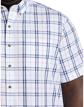 Harbor Bay by DXL Men's Big and Tall Easy-Care Large Plaid Sport Shirt, White Multi2