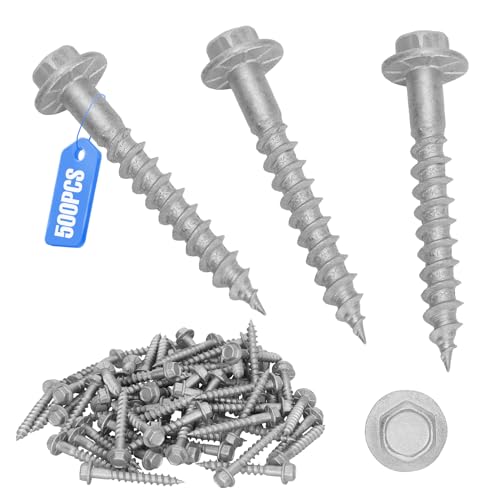 Image of Mech.Galv.#10 x 1-1 /2 inch Joist Hanger Screws-500 Qty, Joist Connector Screws | 10112R500 Hurricane Screws,1 /4 inch Hex Socket Wood Screw,0.370 inch-Dia Deck Screw,1500 Hours Salt Spray Test Connector Screws