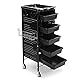Friseurwagen mit 5 Schubladen, Friseurkosmetikkorb Plus Friseurwagen Beauty Aesthetics Friseurmassage Serviertisch - 95 x 53 x 44 cm