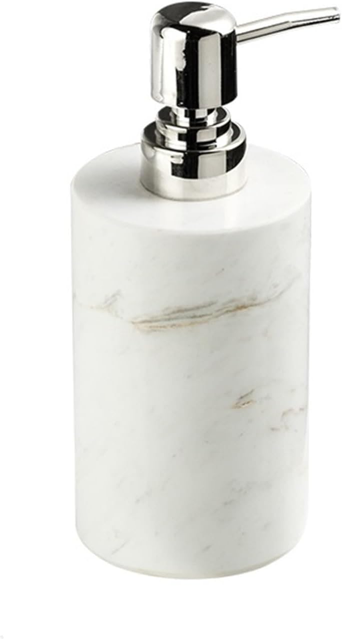 Soap Pump Dispenser Marble Lotion BottleHotel Bathroom Countertop Lotion Push-Pump BottleLuxury Marble Shampoo Hand Sanitizer Dispenser Bottle, 4.4oz/130ml Bottles Dispenser(White-2)