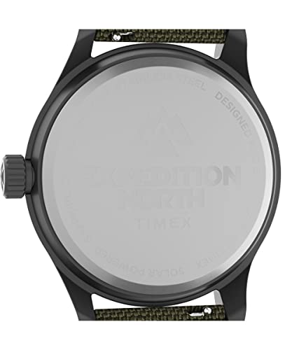 Image of TIMEX Fabric Men's Expedition North Sierra Solar 41Mm Digital Watch - Green Strap Green Dial Gunmetal Case, Green, One Size, 41 Mm Expedition North Sierra Solar