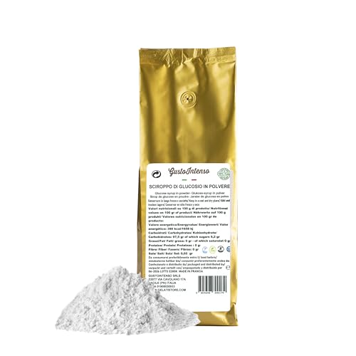 Gusto Intenso Jarabe De Glucosa, En Polvo, Preparado Para Dulces, Helados, Sorbetes, 21 DE (equivalente Dextrosa), Pura En Paquete De 1,25 Kg