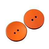 Botones, 50 botones de madera, 2 agujeros, for ropa, cárdigans, abrigos, proyectos de manualidades(Orange,34 mm)