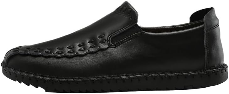 Shoes Men's Retro Slip-on Loafers Fashion Low-top Round-Toe Oxford Shoes