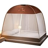 FCOVEDRY Tienda de campaña de Gran Espacio con Estampado de patrón, Bonita, Fondo Completo, Duradera, para Uso al Aire Libre, Saco de Dormir, Gasa, Dos Ciervos, 1,5 x 2,0 m