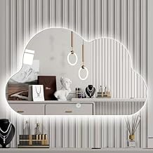 Cloud Smart Makeup Mirror Led Light Wall-Mounted Bathroom Mirror Wall-Mounted Luminous Mirror Vanity Mirror with Light Special-Shaped Mirror for Living Room Bedroom Bathroom Entryway40x60cm