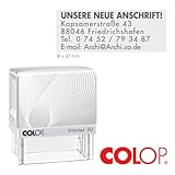 Colop (WEIß) Printer Stempel / 10-20 - 30-50 - 60 / Verschiedene GRÖßEN (30) mit individueller Textplatte/Logo