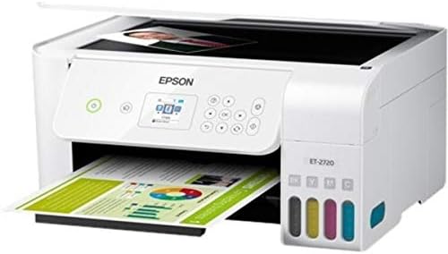 Vista 4 de Epson EcoTank ET-2720 - Impresora multifuncional inalámbrica a color con escáner y copiadora.