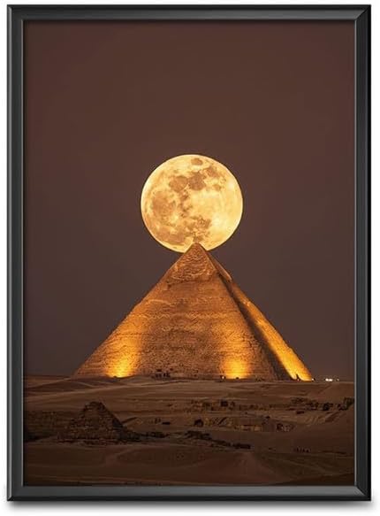 Home Decorative Frames - Pyramid Wall Framed Paintings for Office, Dining, Living Room Decoration (8inchx12inch,Framing with Leminated Poster),FRBANIML32
