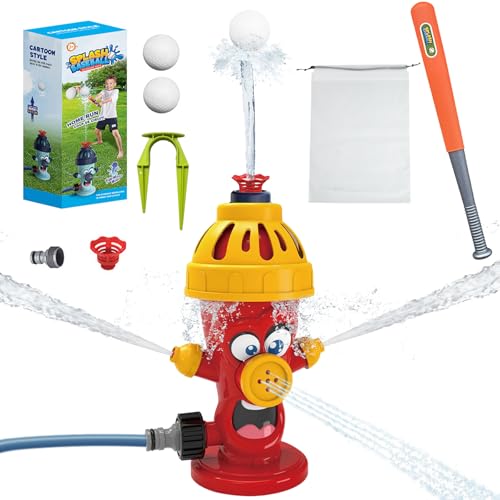 Wassersprinkler für Kinder, Drehbarer Schnecken Sprinkler, Outdoor Gartenspielzeug, Rasen Sprinkler mit Schlauchanschluss&Bodenhalter, Sicher&Langlebig, Sommer Wasserspaß für Jungen/Mädchen (Style 1)