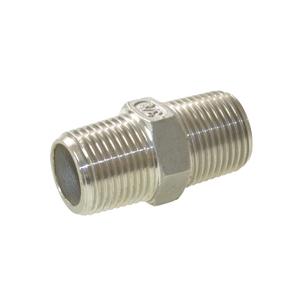 AARTERZZA Male Straight Hexagon Joint Pipe Connection 304 Fittings Stainless Steel Threaded 1/2" Connector(DN100)