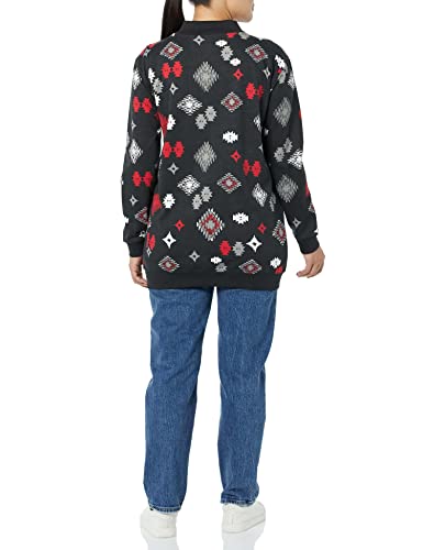 Image of AmeriMark Women Fleece Snap Button Cardigan Sweatshirt Coat - Ladies Soft Lightweight Warm Long Sleeve Jacket with Pockets