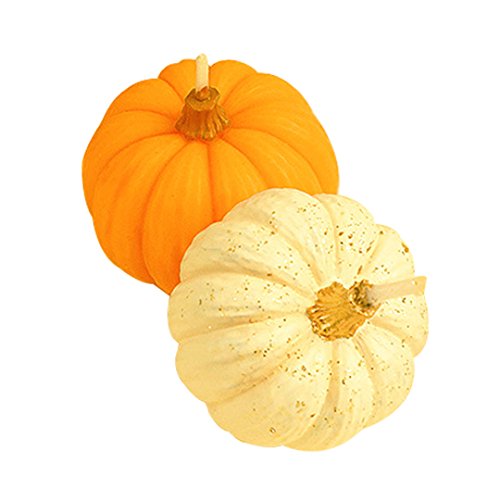 Birthday Candles Pumpkins Cake Topper Candle for Thanksgiving Halloween Party Set of 2