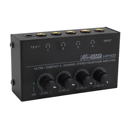 Amplificatore per Cuffie, Amplificatore per Cuffie Plug and Play Guscio in Ferro 100-240 V a Basso Rumore per Studio (Spina UE da 100 a 240 V)