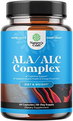 ALC and Alpha Lipoic Acid Supplements - Acetyl l-carnitine Alpha Lipoic Acid Antioxidant Supplement - Essential Fatty Acids for Skin Care Health AMPK Activator and Metabolism Booster for Weight Loss