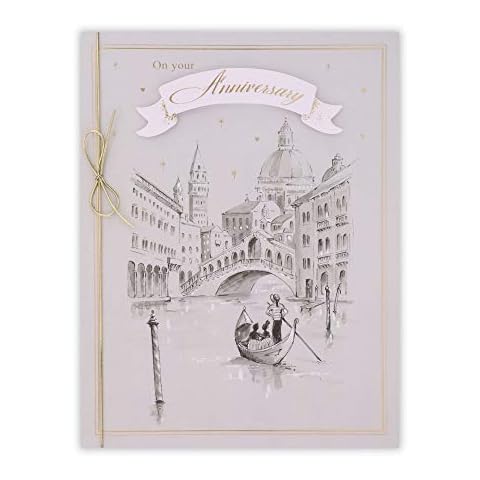 Clintons Venice Scene Anniversary Card Cover