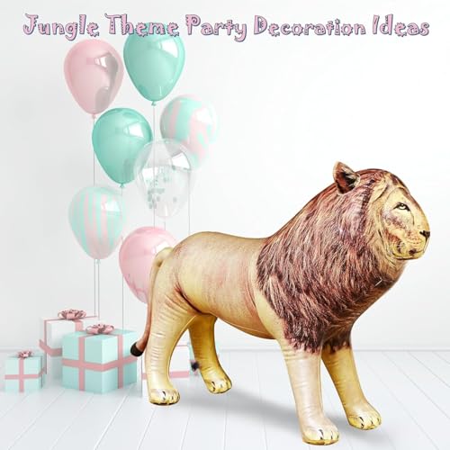 Jet Creations Inflatable Male Lion with Mane Stuffed Animal, Standing - Ideal for Safari or Wildlife Theme Parties, Favors, and Decorations, Size 36 inch Long, an-Lion