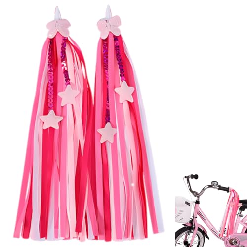 YIPFEN 1 Paio Nastri Manubrio per Bicicletta Bambini con Nastrini Decorativi e Fiocchi per Accessori Bici Bambino e Bambina (Colorati)