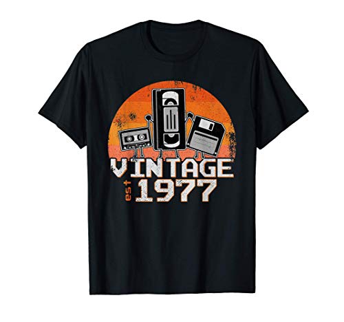 1977 Birthday Gift Retro Vintage Birthday 1977 Nerd Tech Camiseta