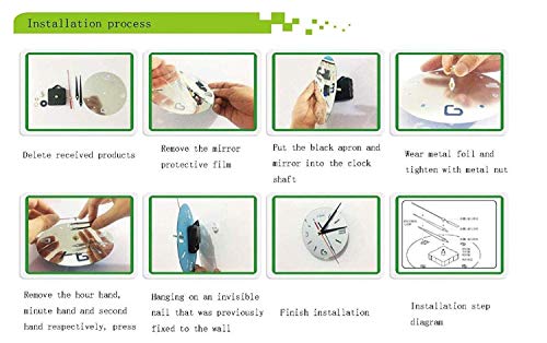 YANG1MN.Clock Anchor Helmsman Sailor Pirate Ship Acrylic Mirror Wall Clock Personality 3D Wall Wall Clock Cross-Border Mediterranean Style - Image 4