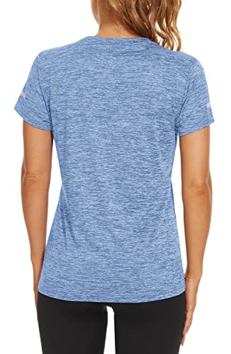 Tacvasen Athletic Shirts For Women Crewneck Shirts Lightweight Workout Shirts Gym Short Sleeve Top Performance T Shirts Pullover #TOP3