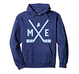 Vintage Maine Ice Hockey Sticks State Outline Pullover Hoodie