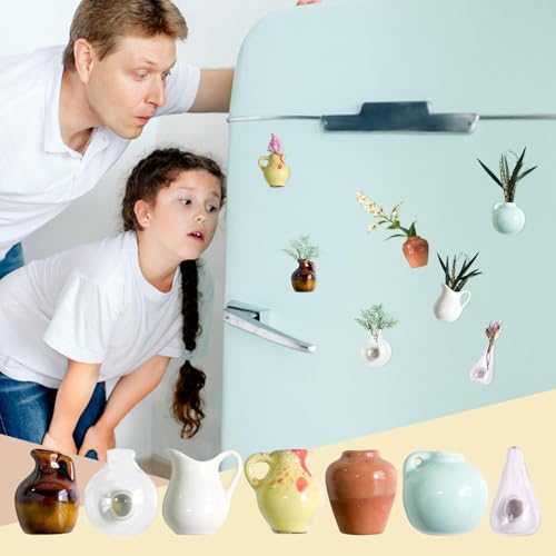 Aimant de vase miniature en céramique pour décoration de réfrigérateur - 4