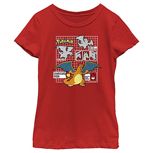 Pokemon Poke Charizard Highlight Girls Short Sleeve Tee Shirt