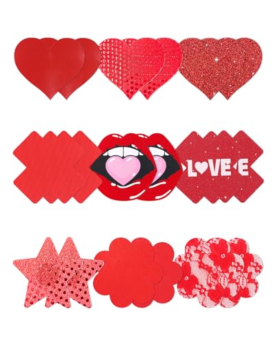 Image of CICKEE Nipple Pasties Black 9 Pairs Rave Pack Nipple Covers Stickers for Rave, Music Festivals, Beach or Daily Wear