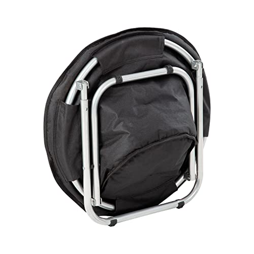 Etna Folding Pet Cot Chair - Portable Round Fold Out Elevated Cat Bed, Black And White Water Resistant Paw Print Cushion, Papsan Chair For Small Dogs #TOP4