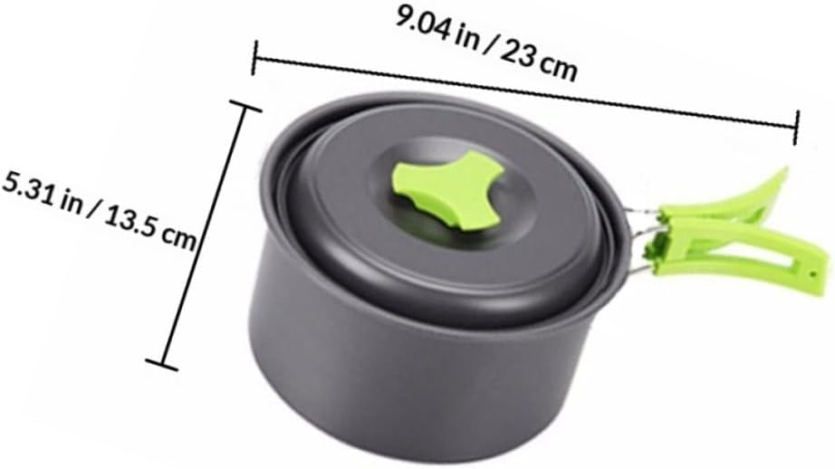 1Set Portable Camping Cookware Hiking Utensils with Handles for Outdoor Activities Durable Wear Resistant Includes Carry Bag for