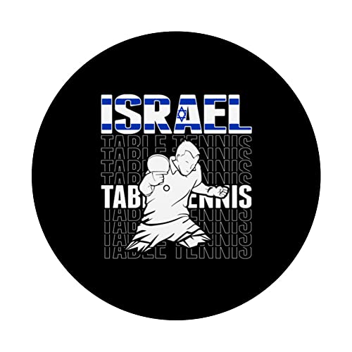 Proud Israel Table Tennis Lovers Jersey - Israeli Ping Pong PopSockets Swappable PopGrip, Black - Image 3