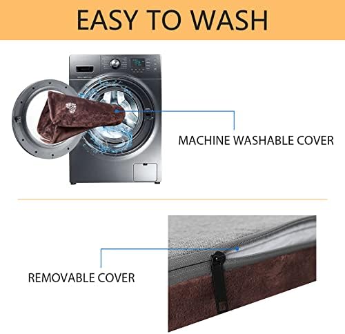 VANKEAN Stylish Reversible Dog Crate Mat (Warm and Cool), Water Proof Linings, Dog Mat For Small to XX-Large Dogs, Removable Machine Washable Cover, Dog Mats for Crates, Coffee / Grey