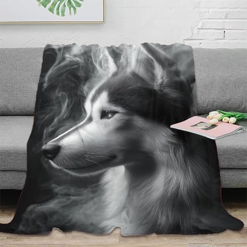 Couverture plaid chaude de qualité supérieure impression Husky - 3