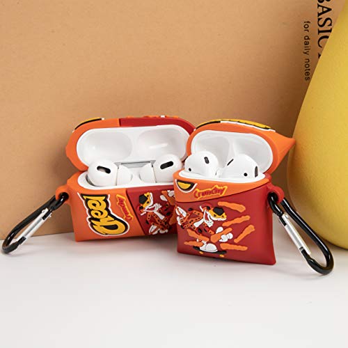 Joysolar For Airpod 1&2 Case, Cute Cartoon 3D Soft Silicone Air Pods Funny Cover, Kawaii Fun Cool Keychain Design Shell, Food Fashion Stylish Girls Kids Teens Women Cases For Airpods (Cheto Chip) #TOP5