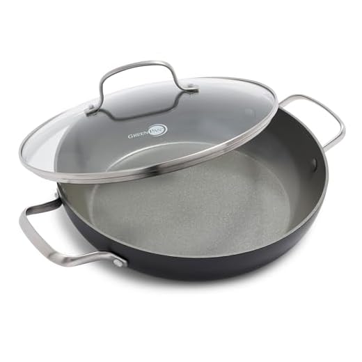 GreenPan Chatham Hard Anodized Healthy Ceramic Nonstick, 11" Everyday Frying Pan Skillet with 2 Handles and Lid, PFAS-Free, Dishwasher Safe, Oven Safe, Gray
