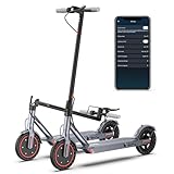 VOLPAM Electric Scooter with Dual Suspension and Turn Signals, 350W Motor, 19 Mph Top Speed, Up to 21 Miles Long-Range, 8.5'' Solid Tire, Portable Folding Commuting Double Braking System App (SP06 GS)