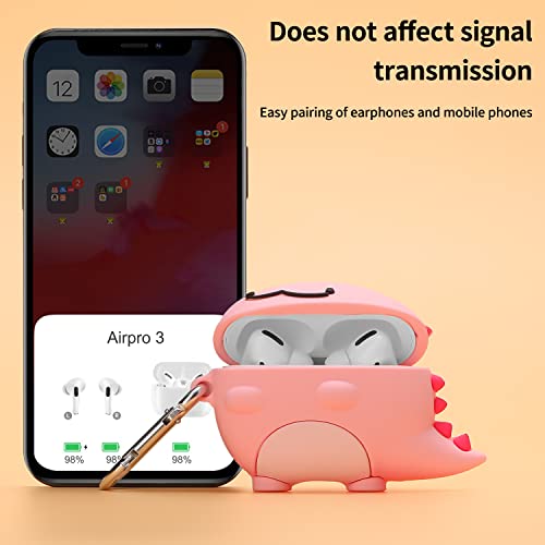 Image of Compatible with Airpods pro case，3D Cute Funny Silicone Skin Care Bottles Case Design, Accessories Key Chain Suitable for Fashion Girl Child Teen Boy Airpods pro Case (Pink Dragon pro)