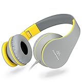 Sound Intone I65 Headphones with Microphone,Stereo Headset with In-line Volume Control for Kids / Girls / Men and Woman, Compatible with iPhone, iPod, iPad, MP3,Mp4, Samsung, HTC, Laptops (Gray)