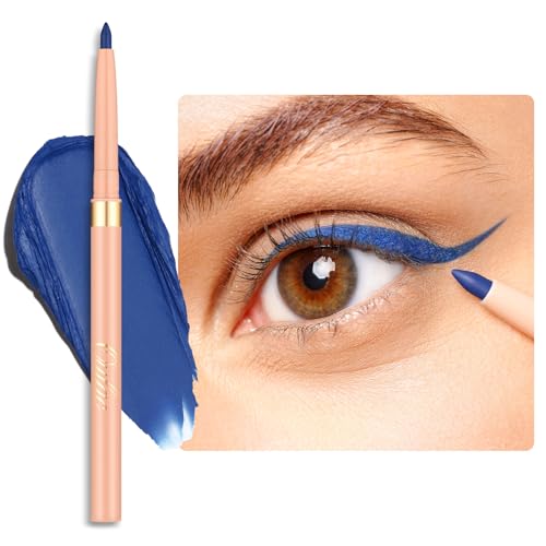 OULAC Delineador de ojos Azul resistente al agua, resistente a las manchas, eyeliner mate que dura 24 horas+, lápiz de ojos giratorio de seda de alta pigmentación, vegan 18