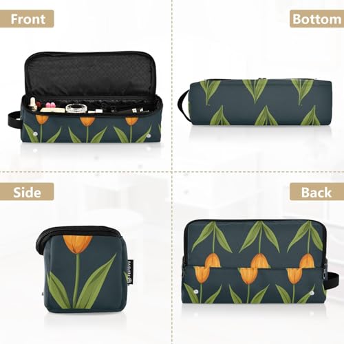 Bolsa organizadora para herramientas de cabello resistente al calor con diseño floral y mármol, ideal para planchas, rizadores y cepillos, portátil y para viaje miniatura 5
