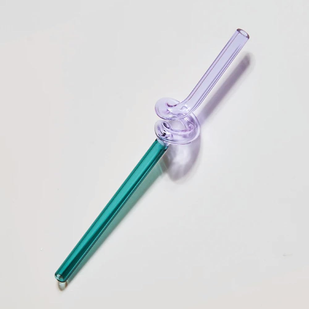 Floriddle Artistry Twist Glass Straws, Reusable Long Straw for Milk Tea