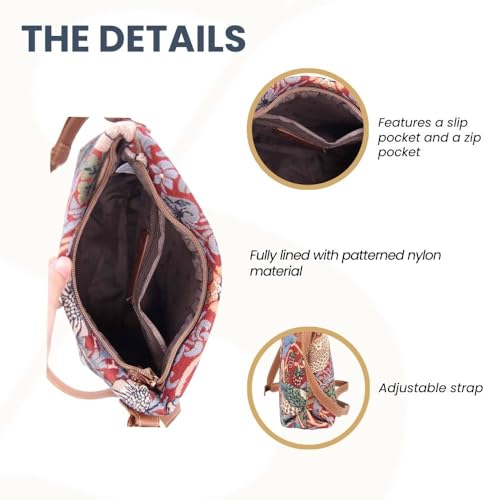 Image of Signare Tapestry Crossbody Bag Sling Shoulder Purse for Women