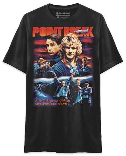 Point Break Swayze Reeves Anything to Catch The Perfect Wave 90s Retro Vintage Unisex Classic T-Shirt (Black, Large)