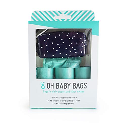 Image of Oh Baby Bags - Duffel Dispenser Gift Box - NVY /Wht Dot