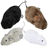 ArtCreativity Wind Up Mouse Toys, Set of 4, Classic Prank Toys for Kids in 4 Colors, Animal Party Favors for Children, No Batteries Needed, Goody Bag Fillers for Boys and Girls