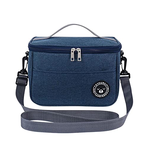 Nsxcdh Reusable Lunch Bag Insulated Lunch Box Leakproof Cooler Tote Bag Freezable Lunch Bag With Adjust-Able Shoulder Strapfor Kids Adult Office School Picnic Beach (Blue) #TOP2