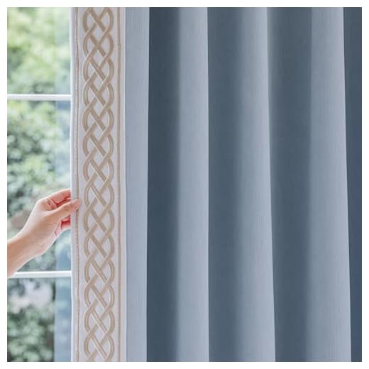 VisionaryHomeDesign X Kinsey Walsh Lilly Room Darkening Curtain Pair, Tape Trim Drapes,Pinch Pleat, Memory Trained Cotton Blend Curtains (Blue, 50” w x 108” L)
